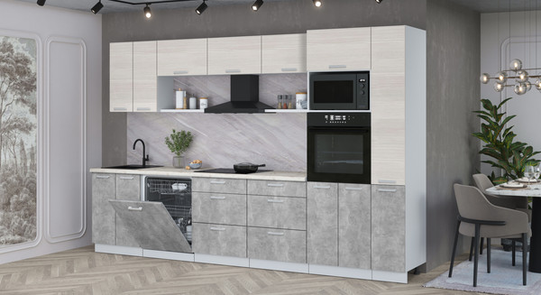 Кухонный гарнитур Интерлиния Мила Лайт 3.3-ПМ1