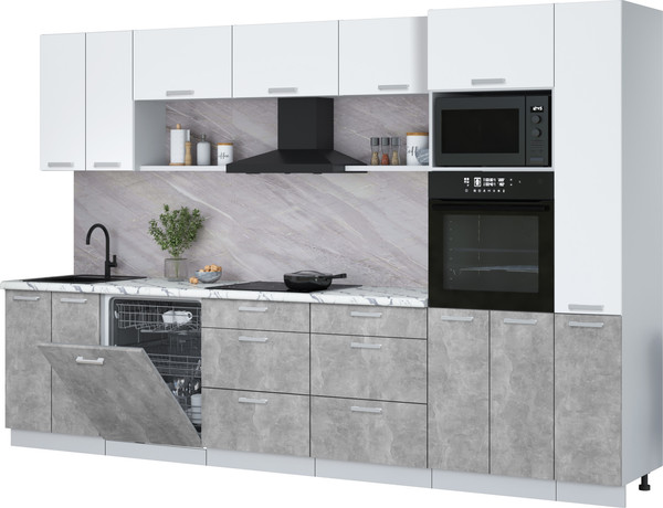 Кухонный гарнитур Интерлиния Мила Лайт 3.3-ПМ1  - фото