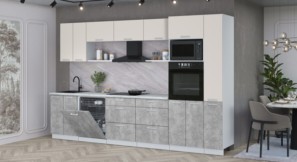 Кухонный гарнитур Интерлиния Мила Лайт 3.3-ПМ1 