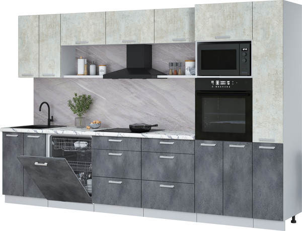 Кухонный гарнитур Интерлиния Мила Лайт 3.3-ПМ1  - фото