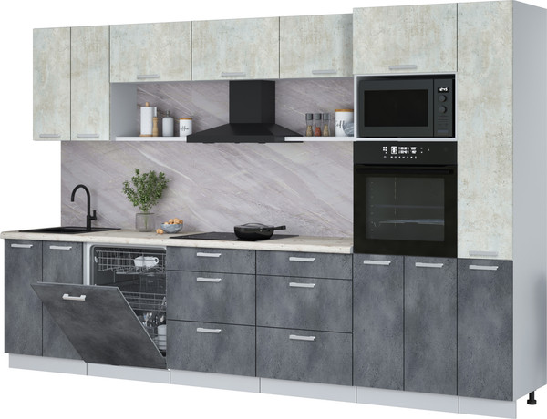 Кухонный гарнитур Интерлиния Мила Лайт 3.3-ПМ1  - фото