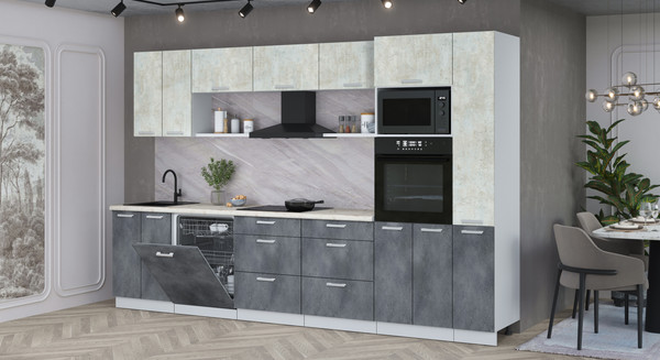 Кухонный гарнитур Интерлиния Мила Лайт 3.3-ПМ1 