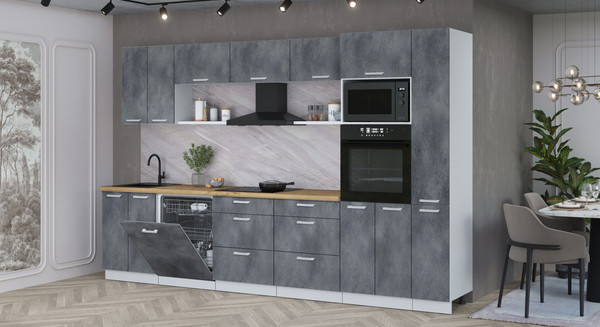 Кухонный гарнитур Интерлиния Мила Лайт 3.3-ПМ1 