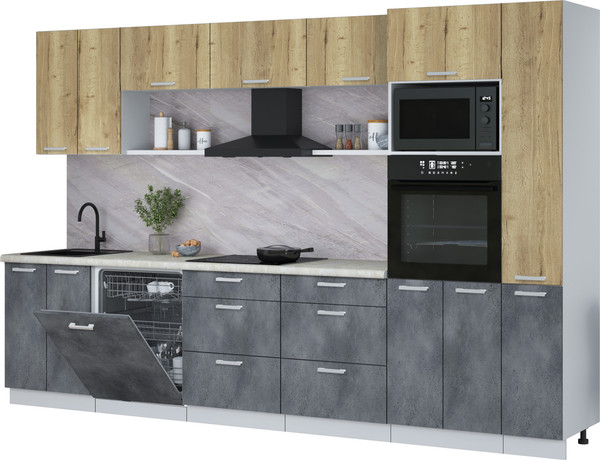 Кухонный гарнитур Интерлиния Мила Лайт 3.3-ПМ1  - фото