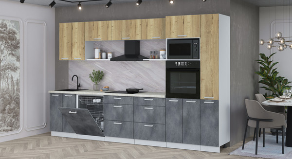 Кухонный гарнитур Интерлиния Мила Лайт 3.3-ПМ1 