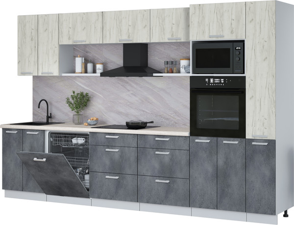 Кухонный гарнитур Интерлиния Мила Лайт 3.3-ПМ1  - фото