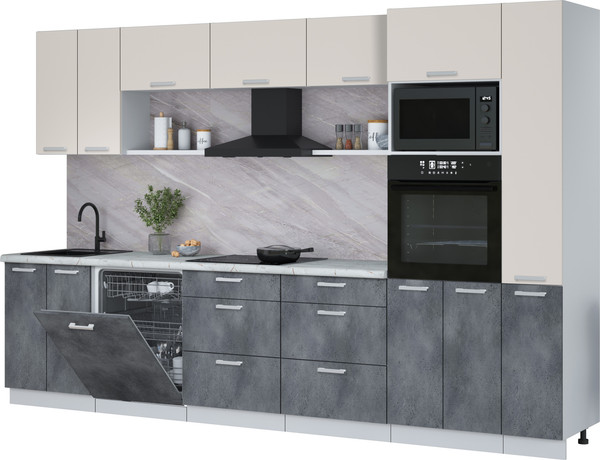 Кухонный гарнитур Интерлиния Мила Лайт 3.3-ПМ1  - фото