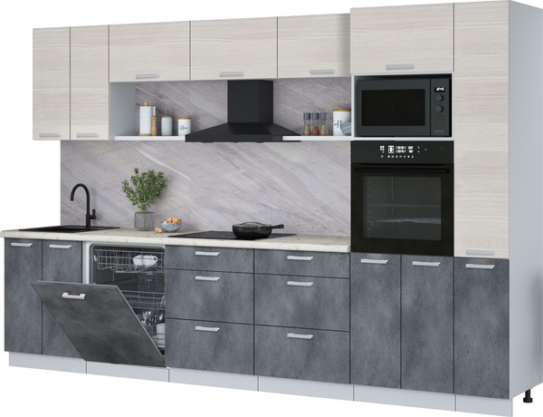 Кухонный гарнитур Интерлиния Мила Лайт 3.3-ПМ1  - фото