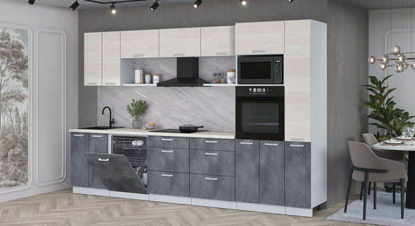 Кухонный гарнитур Интерлиния Мила Лайт 3.3-ПМ1 