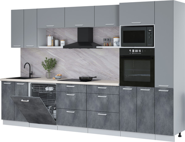 Кухонный гарнитур Интерлиния Мила Лайт 3.3-ПМ1  - фото