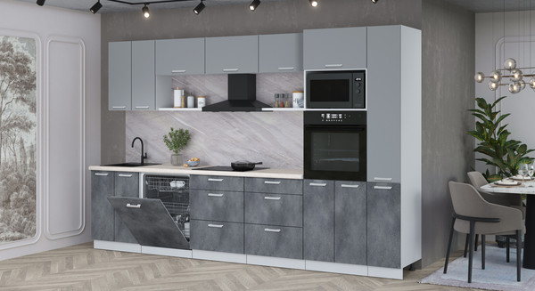 Кухонный гарнитур Интерлиния Мила Лайт 3.3-ПМ1 