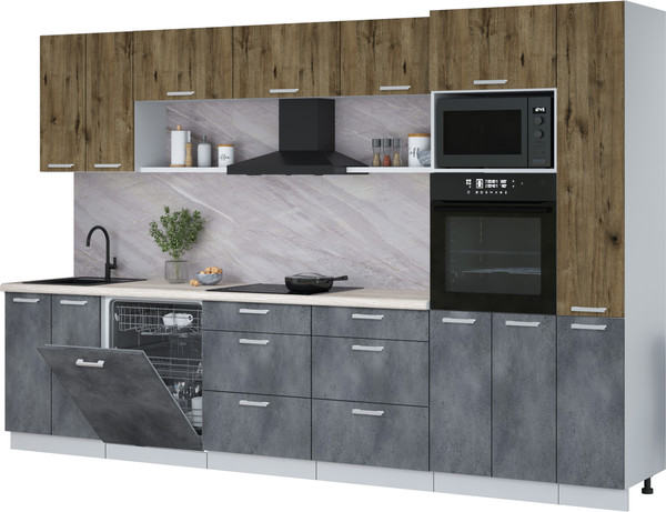 Кухонный гарнитур Интерлиния Мила Лайт 3.3-ПМ1  - фото