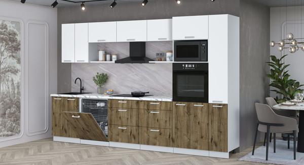 Кухонный гарнитур Интерлиния Мила Лайт 3.3-ПМ1 