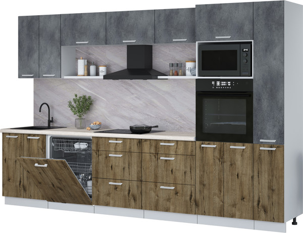 Кухонный гарнитур Интерлиния Мила Лайт 3.3-ПМ1 - фото