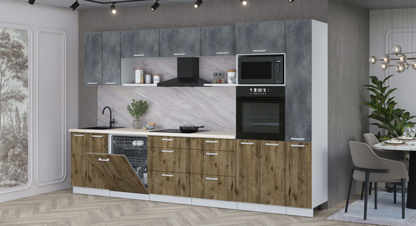 Кухонный гарнитур Интерлиния Мила Лайт 3.3-ПМ1