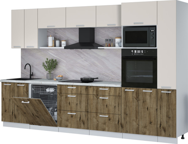 Кухонный гарнитур Интерлиния Мила Лайт 3.3-ПМ1  - фото