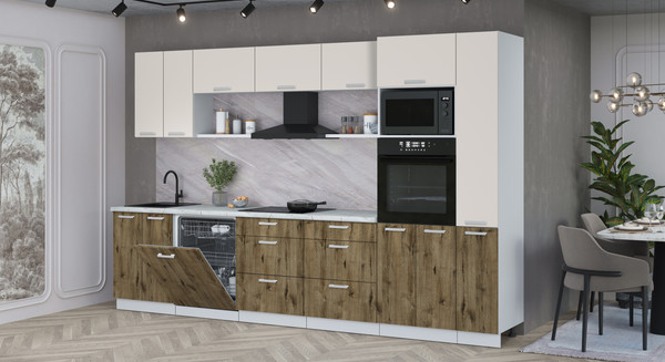 Кухонный гарнитур Интерлиния Мила Лайт 3.3-ПМ1 