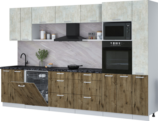 Кухонный гарнитур Интерлиния Мила Лайт 3.3-ПМ1  - фото