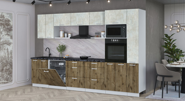 Кухонный гарнитур Интерлиния Мила Лайт 3.3-ПМ1 