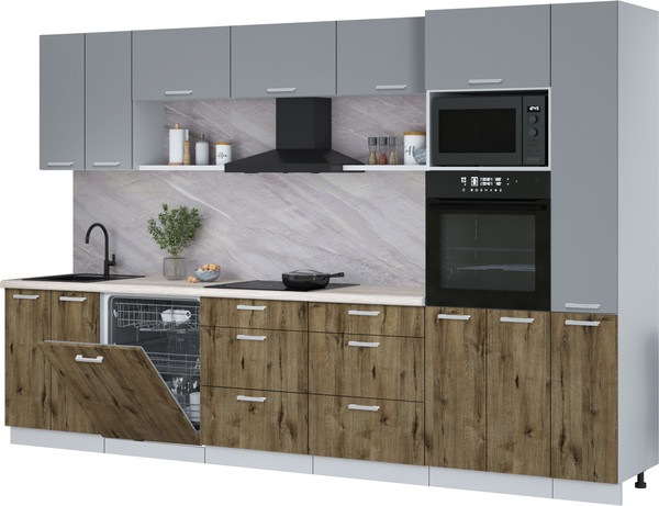 Кухонный гарнитур Интерлиния Мила Лайт 3.3-ПМ1  - фото