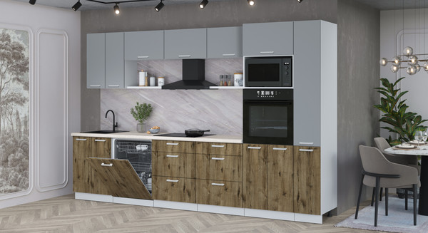 Кухонный гарнитур Интерлиния Мила Лайт 3.3-ПМ1 