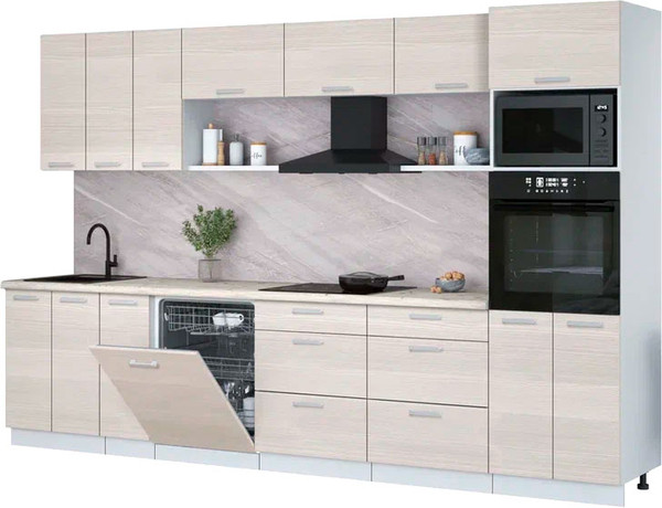 Кухонный гарнитур Интерлиния Мила Лайт 3.3-ПМ1-2  - фото