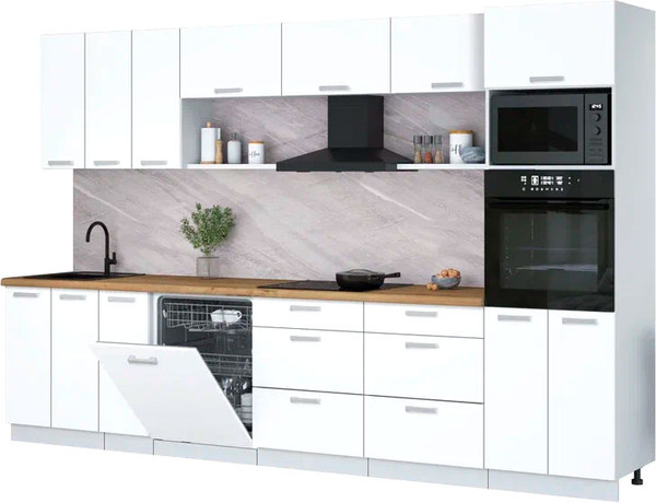 Кухонный гарнитур Интерлиния Мила Лайт 3.3-ПМ1-2  - фото