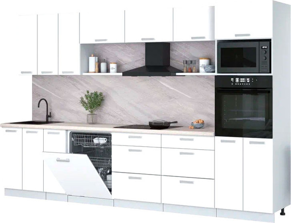 Кухонный гарнитур Интерлиния Мила Лайт 3.3-ПМ1-2  - фото