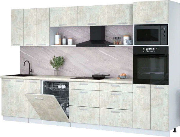 Кухонный гарнитур Интерлиния Мила Лайт 3.3-ПМ1-2  - фото