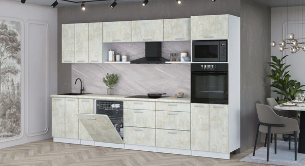 Кухонный гарнитур Интерлиния Мила Лайт 3.3-ПМ1-2 