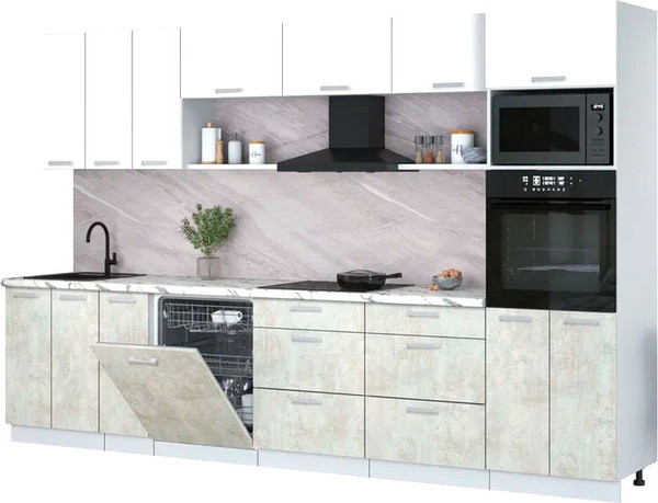 Кухонный гарнитур Интерлиния Мила Лайт 3.3-ПМ1-2  - фото