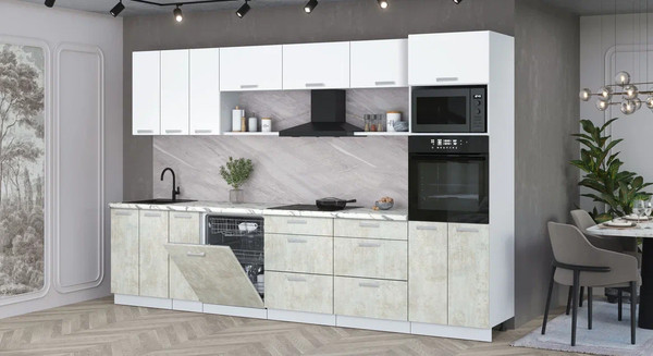 Кухонный гарнитур Интерлиния Мила Лайт 3.3-ПМ1-2 