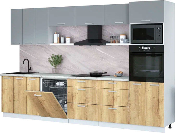 Кухонный гарнитур Интерлиния Мила Лайт 3.3-ПМ1-2  - фото