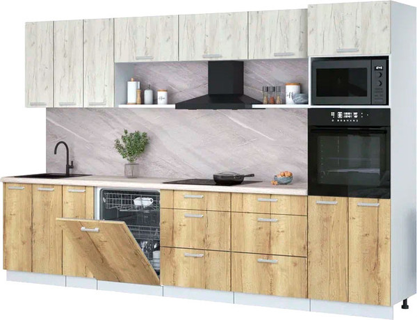 Кухонный гарнитур Интерлиния Мила Лайт 3.3-ПМ1-2  - фото