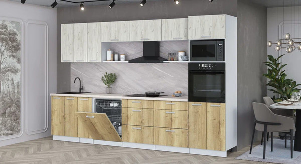 Кухонный гарнитур Интерлиния Мила Лайт 3.3-ПМ1-2 