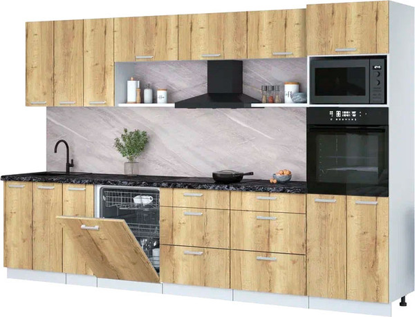 Кухонный гарнитур Интерлиния Мила Лайт 3.3-ПМ1-2  - фото