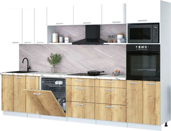 Кухонный гарнитур Интерлиния Мила Лайт 3.3-ПМ1-2  - фото