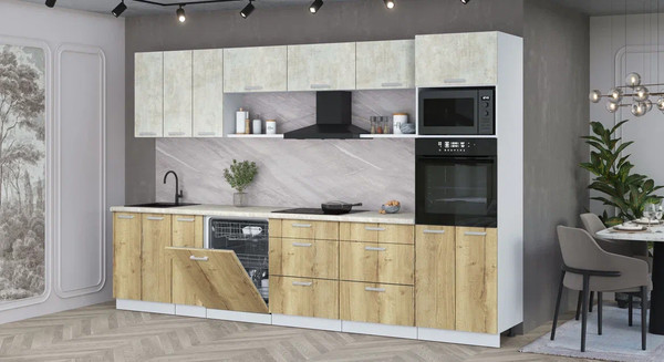 Кухонный гарнитур Интерлиния Мила Лайт 3.3-ПМ1-2 