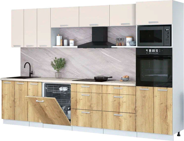 Кухонный гарнитур Интерлиния Мила Лайт 3.3-ПМ1-2  - фото