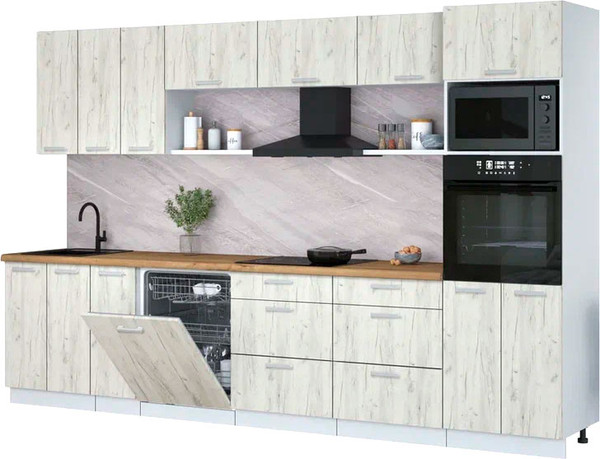 Кухонный гарнитур Интерлиния Мила Лайт 3.3-ПМ1-2  - фото