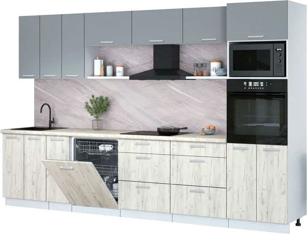 Кухонный гарнитур Интерлиния Мила Лайт 3.3-ПМ1-2  - фото