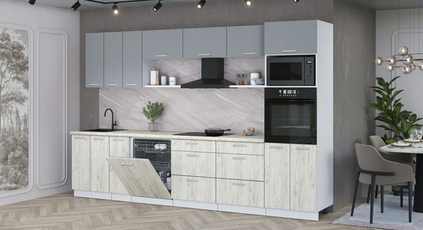 Кухонный гарнитур Интерлиния Мила Лайт 3.3-ПМ1-2 