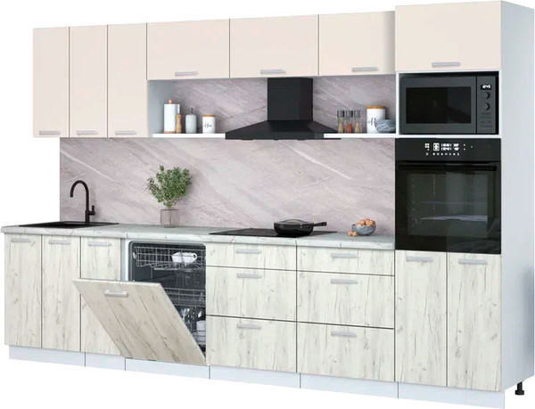 Кухонный гарнитур Интерлиния Мила Лайт 3.3-ПМ1-2  - фото