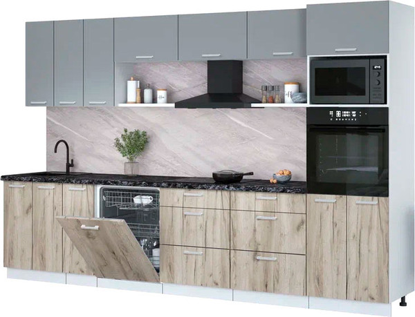 Кухонный гарнитур Интерлиния Мила Лайт 3.3-ПМ1-2  - фото