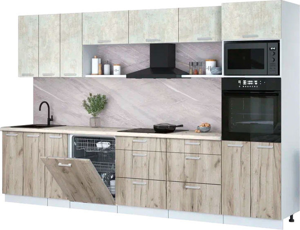 Кухонный гарнитур Интерлиния Мила Лайт 3.3-ПМ1-2  - фото