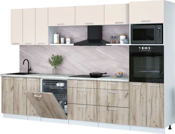 Кухонный гарнитур Интерлиния Мила Лайт 3.3-ПМ1-2  - фото