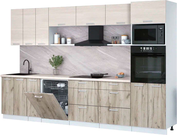 Кухонный гарнитур Интерлиния Мила Лайт 3.3-ПМ1-2  - фото