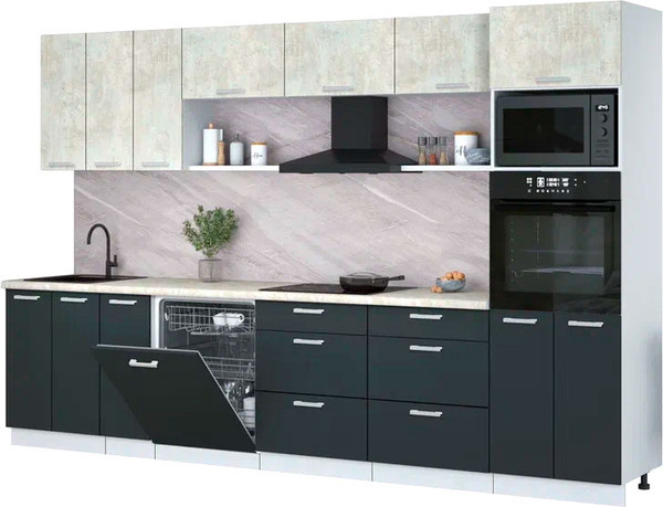 Кухонный гарнитур Интерлиния Мила Лайт 3.3-ПМ1-2  - фото