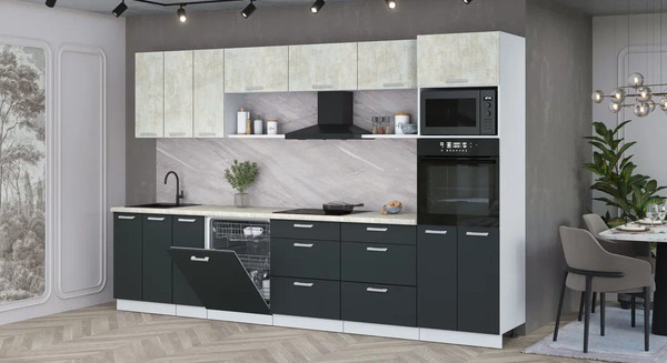 Кухонный гарнитур Интерлиния Мила Лайт 3.3-ПМ1-2 