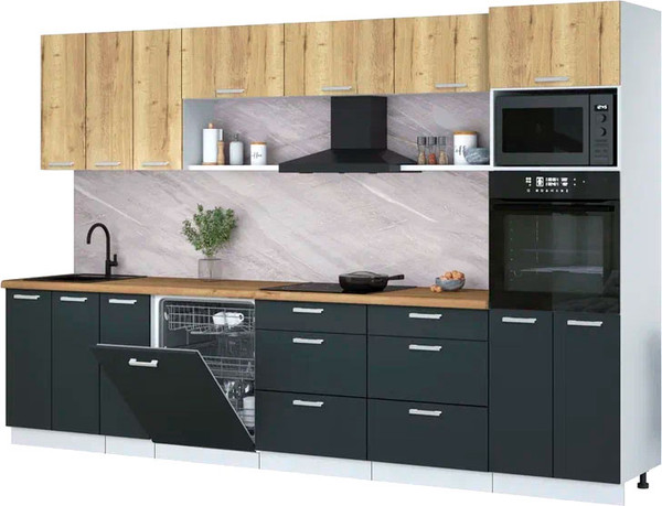 Кухонный гарнитур Интерлиния Мила Лайт 3.3-ПМ1-2 - фото